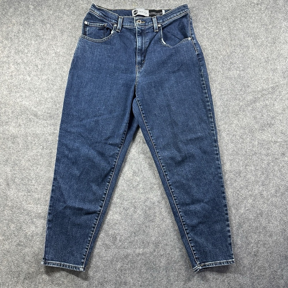 Levi's SilverTab Mom Jean Women 31 Dark Wash Blue High Rise Tapered Denim